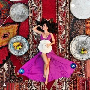 Purple wrap around dress hot miami styles